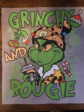 "GRINCHY & BOUGIE" 💚 DTF TRANSFER SHEET